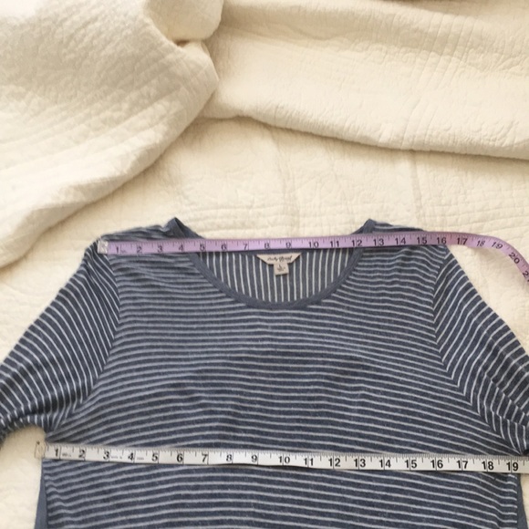 Lucky Brand Woven Striped Tee With Chambray Back - Picture 6 of 7